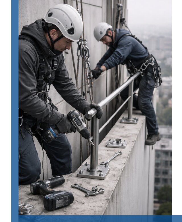 Монтаж перил на высоте в Иванове для жилых и промобъектов