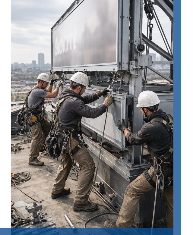 Монтаж крышной рекламной конструкции в Иванове от 61992 р.|ВЫСОТНИК-Внв