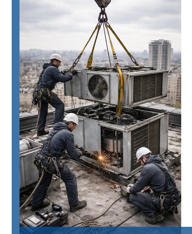 Демонтаж крышной установки в Иванове любой сложности