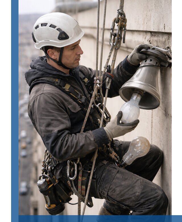 Замена ламп на высоте в Иванове профессионально и быстро