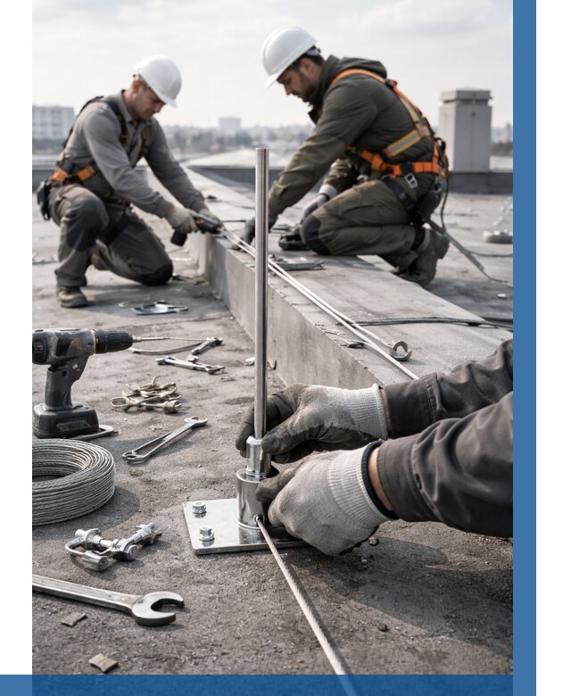 Монтаж молниезащиты на кровле в Иванове цена от 25830 р. | ВЫСОТНИК-Внв