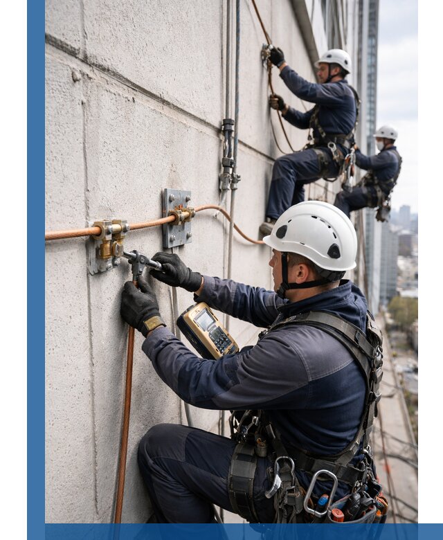 Монтаж системы заземления здания и молниезащиты в Иванове