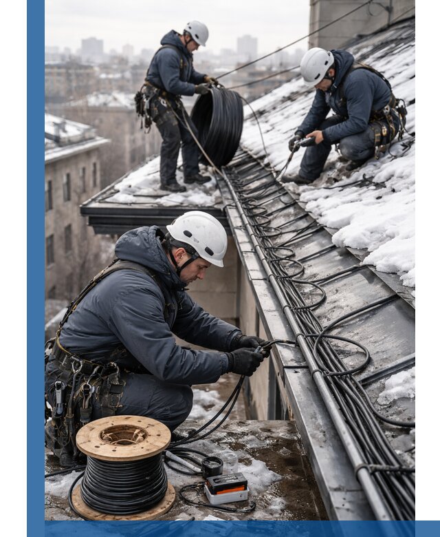 Монтаж греющего кабеля на кровле в Иванове под ключ