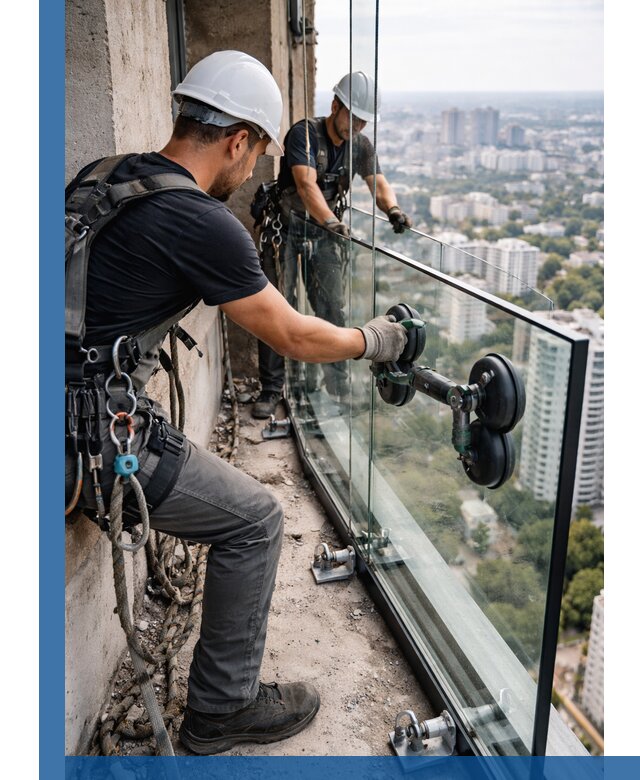Монтаж стеклянных ограждений под ключ с гарантией в Иванове
