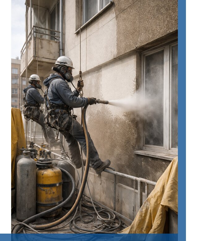 Пескоструйная очистка фасада в Иванове от 672 р. | ВЫСОТНИК-Внв