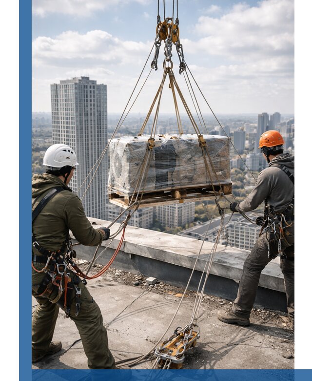 Подъем и монтаж крупногабаритных грузов на крышу в Иванове