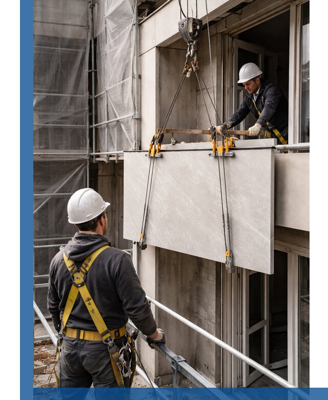 Подъем керамогранита на этаж в Иванове грузчиками и техникой