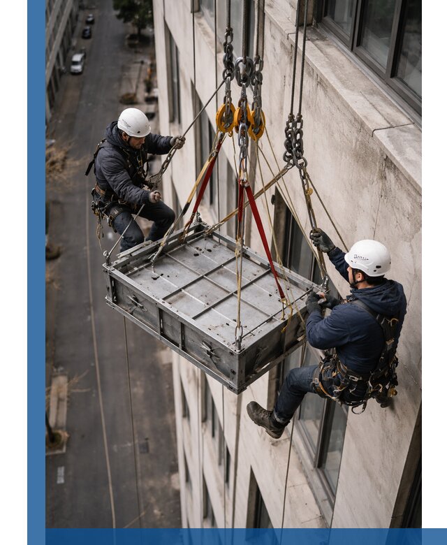 Спуск и подъем грузов по фасаду в Иванове для зданий
