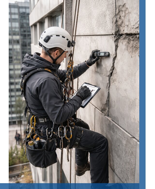 Обследование фасада альпинистами в Иванове от 124 р. | ВЫСОТНИК-Внв